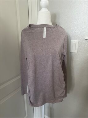 Zella Long Sleeve Crewneck Top in Mauve